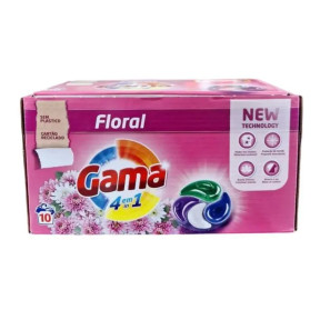 Капсулы для стирки универсальные, Gama Floral 4 в 1, аромат цветы, 10 шт.